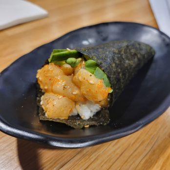 I Luv Sushi Too - Spicy Scallop Handroll $6.75 - Sushi Bars Near Me - Orange, California
