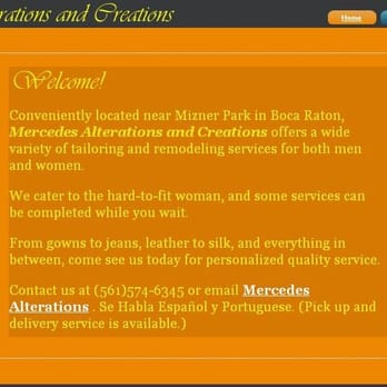Mercedes Alteration & Creations - Sewing & Alterations Near Me - Boca Raton, Florida Mercedes Alteration & Creations - Sewing & Alterations Near Me - Boca Raton, Florida