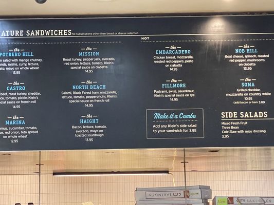 Menu photo 5 Klein's Deli San Francisco, CA