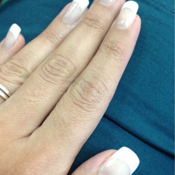 Beverly Nails & Spa - Full set French by Vince - right after the service :-D - Nail Salons Near Me - Cary, North Carolina