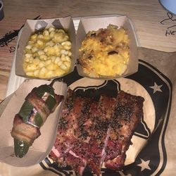 How bout some ribs, pineapple casserole, green chili hominy, and a Texas Twinkie for dessert!
