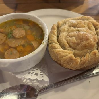 Celtic Corner Public House - Chicken and Leek Pie with Sausage and Vegetable Soup - Pubs Near Me - Dartmouth, Nova Scotia