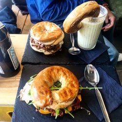 Gönndir - Susi bagel -BBQ pulled pork  Avocado tornado bagel- avocado bacon & eggs.