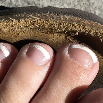 Blue Sky Nail Spa - Uneven French tip and didn't clean off the polish on my skin. - Nail Salons Near Me - Bellevue, Nebraska