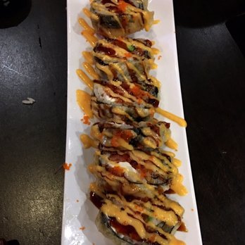 Sushi 9 - Tempura Roll (AYCE - $25.99): Pretty good deep fried roll with interesting zing of flavors. - Sushi Bars Near Me - Katy, Texas Sushi 9 - Tempura Roll (AYCE - $25.99): Pretty good deep fried roll with interesting zing of flavors. - Sushi Bars Near Me - Katy, Texas