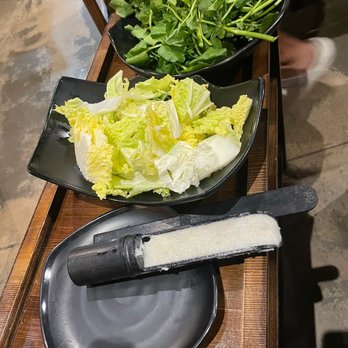 Chongqing Chicken Pot - Sides , cabbages, shrimp paste , watercress, meat, fish balls - Hot Pot Near Me - Houston, Texas