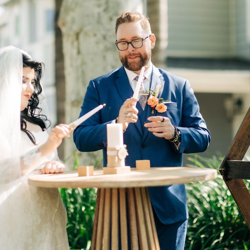 MTB Event Rentals - Teak Cocktail Table used for Unity candle Ceremony - Party Equipment Rentals Near Me - Los Angeles, California MTB Event Rentals - Teak Cocktail Table used for Unity candle Ceremony - Party Equipment Rentals Near Me - Los Angeles, California