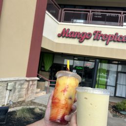 Mangonada smoothies and jackfruit smoothie. Omg they were so good and  made with real fresh fruit!
