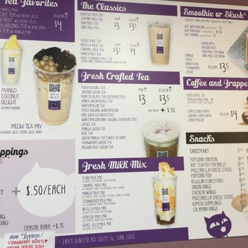 Meow Tea - Current menu as of 9/7/17 - Asian Fusion Near Me - San Jose, California Meow Tea - Current menu as of 9/7/17 - Asian Fusion Near Me - San Jose, California