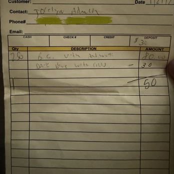 Amron Copy Center - Receipt showing deposit for 250 business cards that were discarded by the owner, with no credit applied toward replacement. - Printing Services Near Me - Middle Island, New York Amron Copy Center - Receipt showing deposit for 250 business cards that were discarded by the owner, with no credit applied toward replacement. - Printing Services Near Me - Middle Island, New York