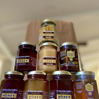 Santa Fe Honey Salon - a stack of jars of honey - Specialty Food Near Me - Santa Fe, New Mexico Santa Fe Honey Salon - a stack of jars of honey - Specialty Food Near Me - Santa Fe, New Mexico