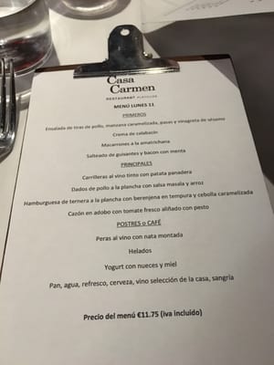 Menu photo 4 Casa Carmen San Sebastián de los Reyes, M