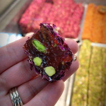 Baklovah Bakery - Turkish sweets wrapped in edible roses   so good we bought 3 rolls! - Desserts Near Me - San Antonio, Texas