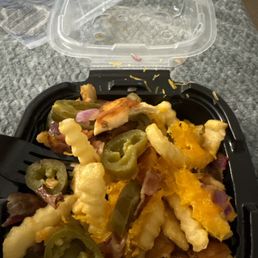 a container of food on a table