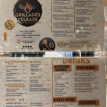 Grillades Yelkabe - Current menu as of 6.22.2025 - African Near Me - Quebec City, Quebec