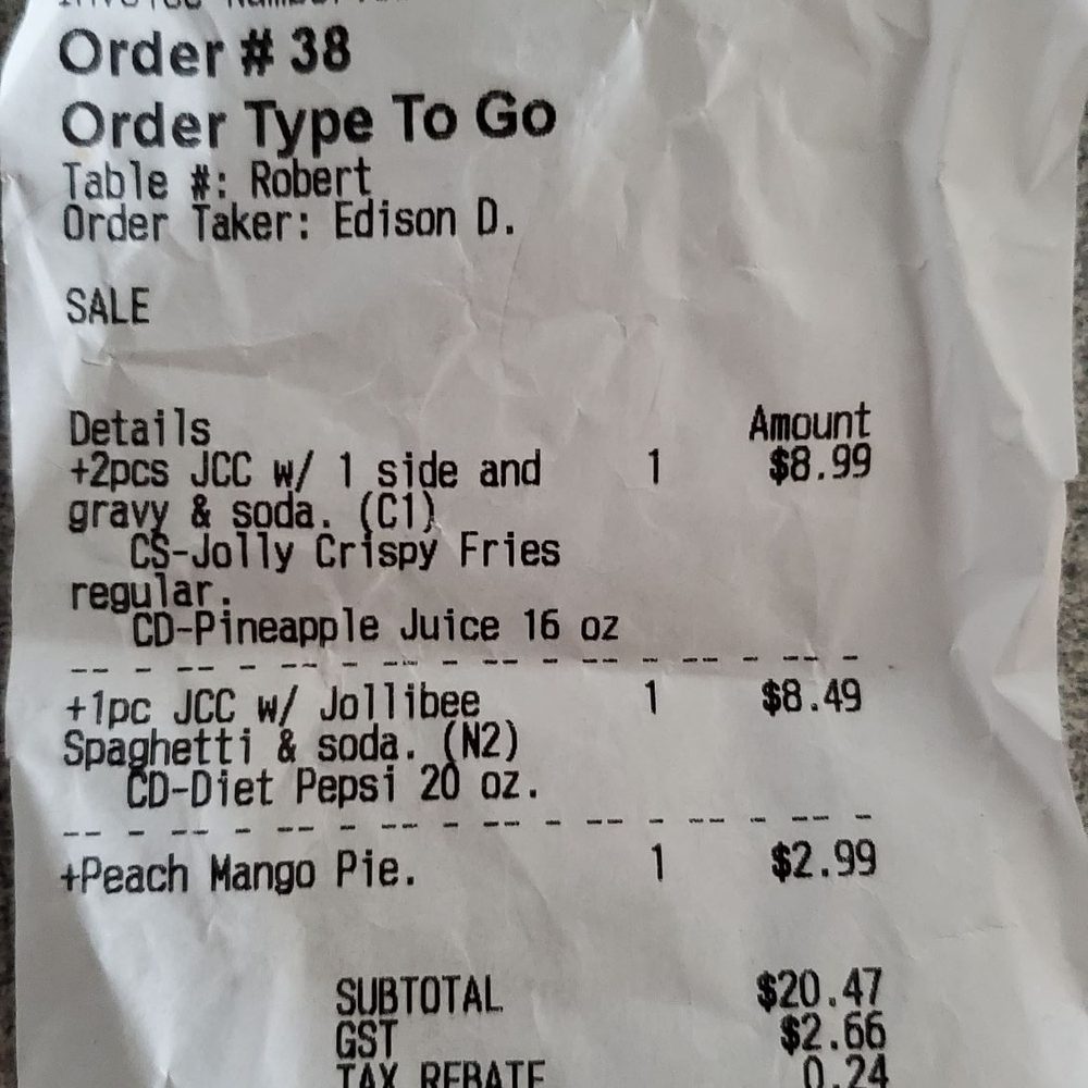 Jollibee - Expensive for value and missing components! - Chicken Shop Near Me - North York, Ontario