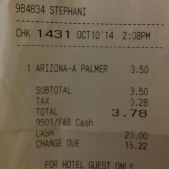 Rancho Las Palmas Palms Cafe - can of arizona $3.78...expensive?! - Coffee & Tea Near Me - Rancho Mirage, California