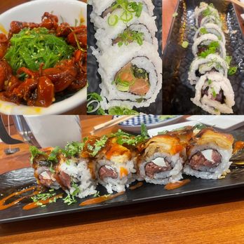 Ichiban - Tuna/ Salmon/  Bomber  Marinated Whole Baby Octopus with Seaweed - Sushi Bars Near Me - Chico, California