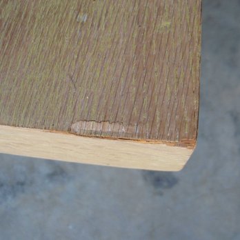 Redline Restoration - Corner of table crushed "before" - Furniture Repair Near Me Redline Restoration - Corner of table crushed "before" - Furniture Repair Near Me