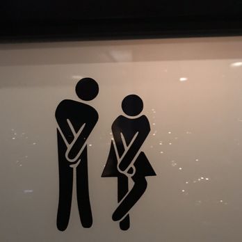 Industry Kitchen - Bathroom sign - yes it's a big open bathroom for everyone! Love this! - American Near Me - New York, New York Industry Kitchen - Bathroom sign - yes it's a big open bathroom for everyone! Love this! - American Near Me - New York, New York