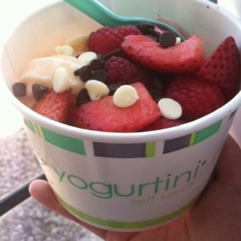Yogurtini - I had the pomegranate raspberry and mango frozen yogurt topped with fresh berries and white and milk chocolate chips for 6$!!! - Ice Cream & Frozen Yogurt Near Me - Phoenix, Arizona Yogurtini - I had the pomegranate raspberry and mango frozen yogurt topped with fresh berries and white and milk chocolate chips for 6$!!! - Ice Cream & Frozen Yogurt Near Me - Phoenix, Arizona