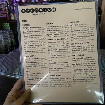 Emporium Arcade Bar - The menu for beers and sours  the best deals - Bars Near Me - Chicago, Illinois