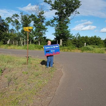 Tommy's Too High Wines - First day with sign our on Highway - Wineries Near Me - Danbury, Wisconsin Tommy's Too High Wines - First day with sign our on Highway - Wineries Near Me - Danbury, Wisconsin