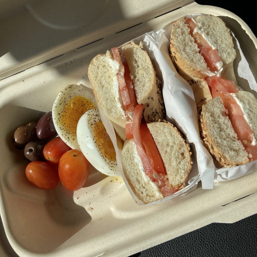 Zorek - Bagel with heirloom tomato and cream cheese - Cafes Near Me - San Bruno, California Zorek - Bagel with heirloom tomato and cream cheese - Cafes Near Me - San Bruno, California