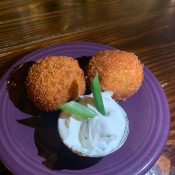 Santiago's Bodega - Croquettas - a little spicy, but perfect with the scallion cream side dip - Tapas Bars Near Me - Key West, Florida