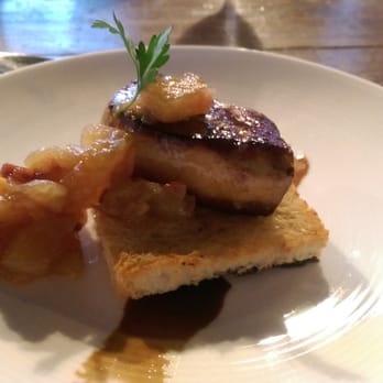 Richard's Brick Oven Pizza - March 2015 Harvest Dinner:  Seared Foie Gras w/ Apple Chutney & Balsamic Reduction. Simply Marvelous! - Pizza Near Me - Franklin, Indiana