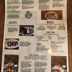 The Blarney Irish Pub - Current menu