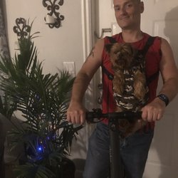 Pet Emergency Center - Baxter and Henry about to go ride scooter down town.