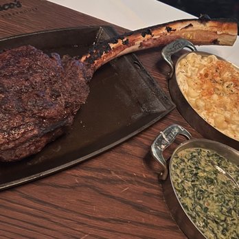 Del Frisco's Double Eagle Steakhouse - Tomahawk steak for two people with two sides - Steakhouses Near Me - Houston, Texas Del Frisco's Double Eagle Steakhouse - Tomahawk steak for two people with two sides - Steakhouses Near Me - Houston, Texas