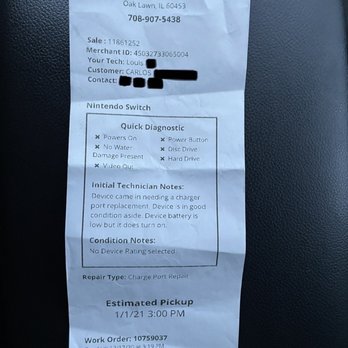 uBreakiFix by Asurion - Receipt showing that device worked properly. - Electronics Repair Near Me - Oak Lawn, Illinois