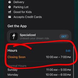 Closing time 7pm Closing time 7pm