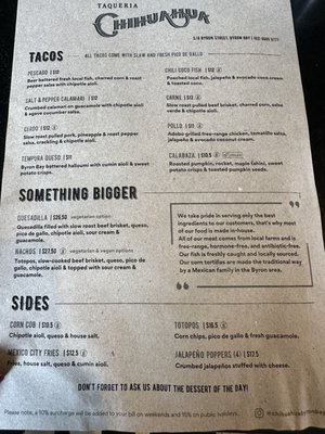 Menu photo 1 Chihuahua Taqueria Byron Bay, NSW