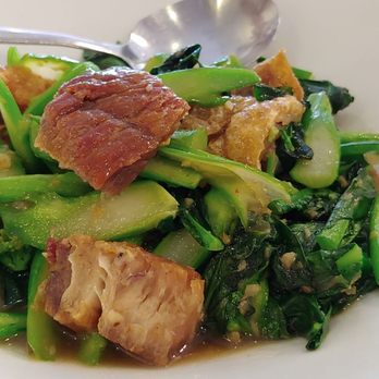 Bangkok Garden Thai Restaurant - Crispy pork belly with Chinese broccoli - Thai Near Me - Hackensack, New Jersey Bangkok Garden Thai Restaurant - Crispy pork belly with Chinese broccoli - Thai Near Me - Hackensack, New Jersey
