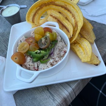 Skipper's Dockside - Fish dip with plantain chips - Seafood Near Me - Key Largo, Florida Skipper's Dockside - Fish dip with plantain chips - Seafood Near Me - Key Largo, Florida