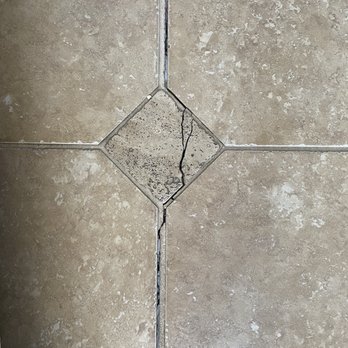 The Grout Medic - Tiles before repair. Note: I will include pictures of the repair once I clean the surrounding grout. The job was perfect! - Tiling Near Me The Grout Medic - Tiles before repair. Note: I will include pictures of the repair once I clean the surrounding grout. The job was perfect! - Tiling Near Me