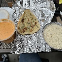 Chopathi India Kitchen - Butter Chicken, Rice, and Garlic Naan Bread