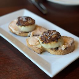 Griddle Day Boat Scallops, Smoked Salmon Mousse - Not bad Griddle Day Boat Scallops, Smoked Salmon Mousse - Not bad