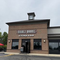 Double Barrel Kitchen & Bar - Front of bar from plaza parking lot