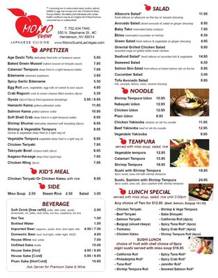 Menu photo 6 Momo Sushi Henderson, NV