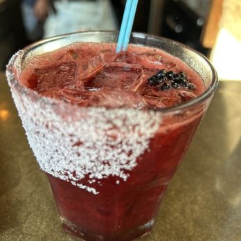 Little Conejo - Blackberry Margarita - A  salted rim; sugar would be better suited for this cocktail - Mexican Near Me - Vancouver, Washington