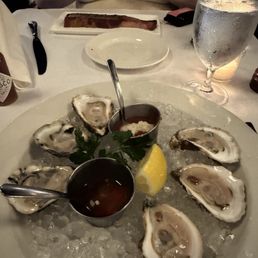 Ca oysters , duck breast and key lime cheesecake