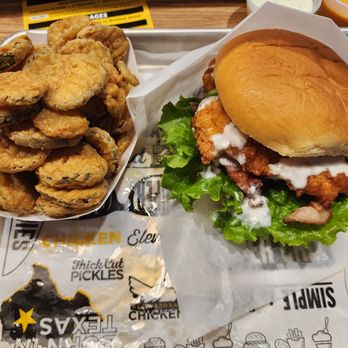 Super Chix - Bacavo ranch sandwich and regular fried pickle side. - Chicken Shop Near Me - Puyallup, Washington Super Chix - Bacavo ranch sandwich and regular fried pickle side. - Chicken Shop Near Me - Puyallup, Washington