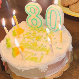 Single sheet vanilla cake with vanilla frosting!  So moist , fresh and delicious!