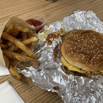 Five Guys - Veggie Cheese Sandwich and Little Fries - Burgers Near Me - Boiling Springs, South Carolina