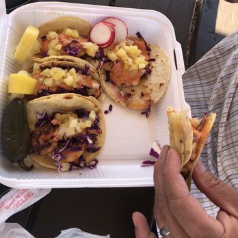 Allie’s Catering - These are an order of 5 shrimp tacos with the most delicious sauce covering the cabbage. - Food Trucks Near Me - Lockeford, California Allie’s Catering - These are an order of 5 shrimp tacos with the most delicious sauce covering the cabbage. - Food Trucks Near Me - Lockeford, California