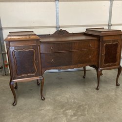 Nashville Antique Restoration - Beautiful walnut buffet after total restoration.